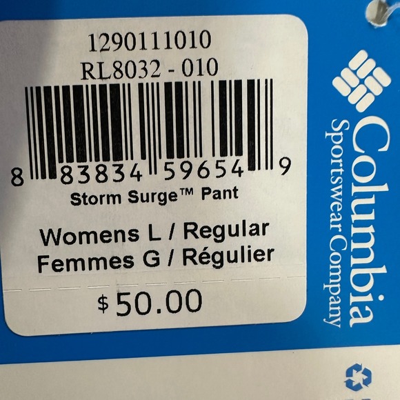 Columbia Omni-Tech Men Rain Pants Large Black Waterproof Breathable Pull On NEW - Picture 5 of 11